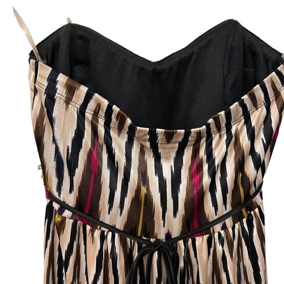 Sweetheart neckline Strapless Black Mini DressW/ Built-in Bra sequins M - Picture 4 of 11